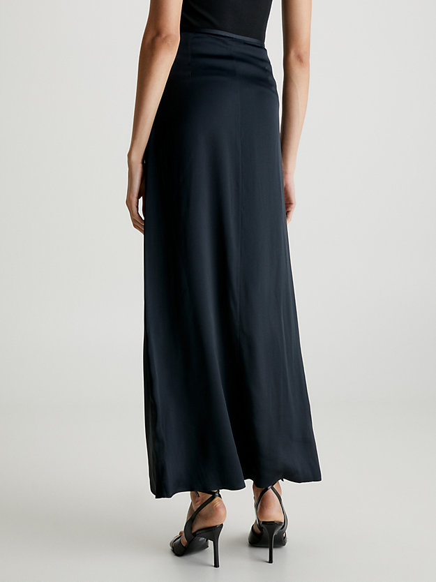 CK BLACK Slim Satin Maxi Skirt for women CALVIN KLEIN
