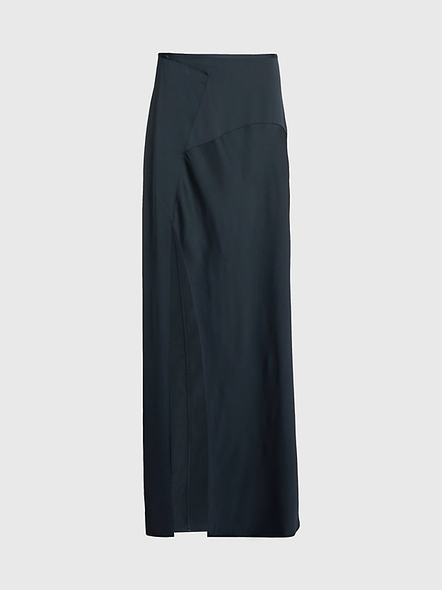 ck black slim satin maxi skirt for women calvin klein