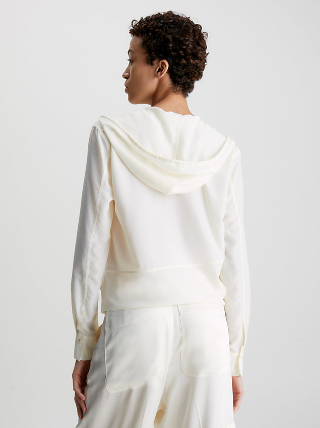 white bluza z kapturem z materiału spadochronowego dla kobiety - calvin klein