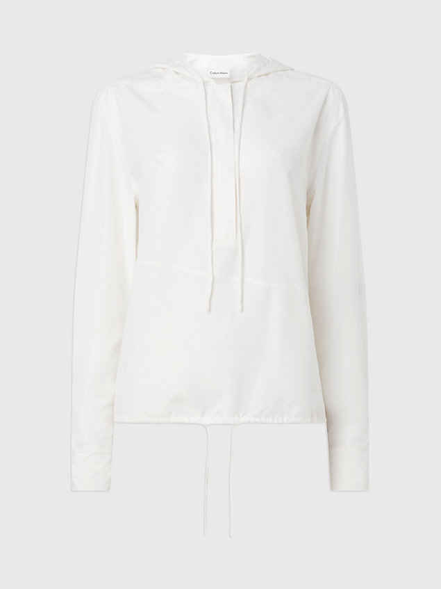 white parachute hoodie voor dames - calvin klein