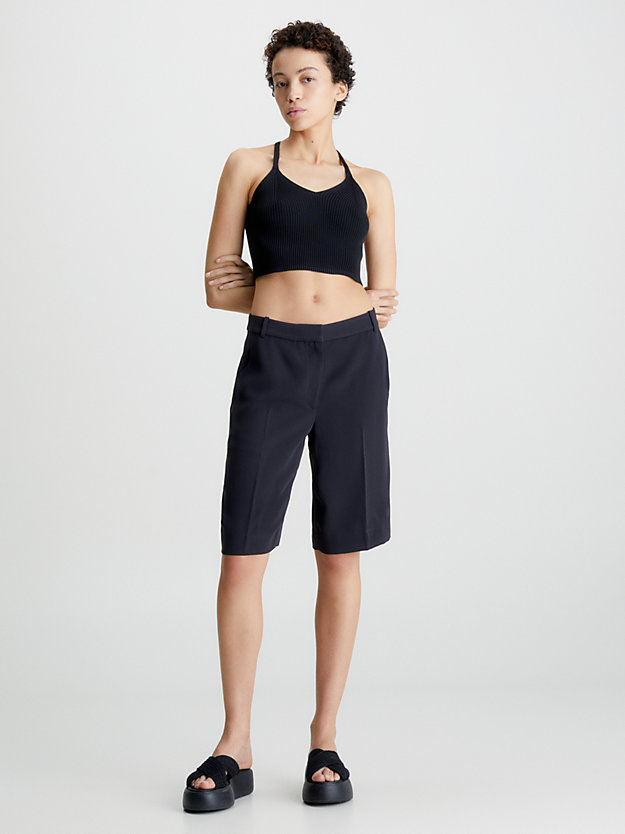 CK BLACK Recycled Polyester Twill Shorts for women CALVIN KLEIN