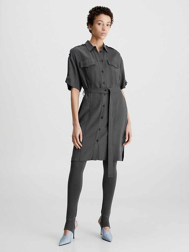 Wet Slate Relaxed Tencel Linen Shirt Dress undefined women Calvin Klein
