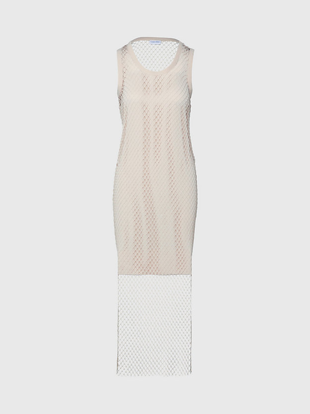 WHITE CLAY Layered Net Tank Dress for women CALVIN KLEIN