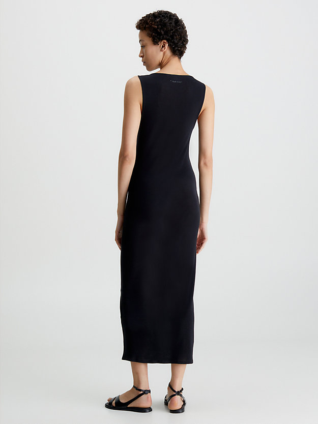 CK BLACK Wąska sukienka bez rękawów z prześwitującej krepy dla Kobiety CALVIN KLEIN