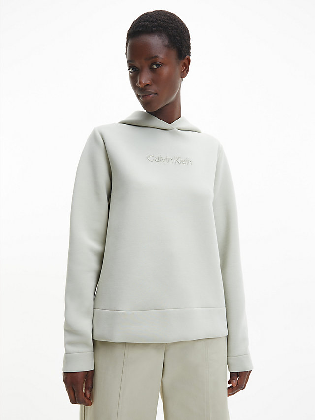 Moss Gray Sweat-Shirt À Capuche Avec Logo undefined femmes Calvin Klein