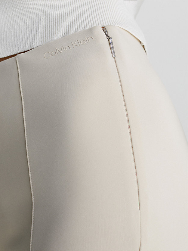smooth beige skinny technical knit leggings for women calvin klein