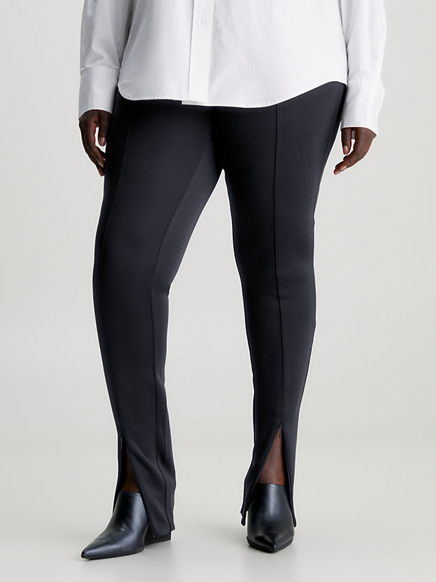 black wąskie legginsy z dzianiny technicznej dla kobiety - calvin klein