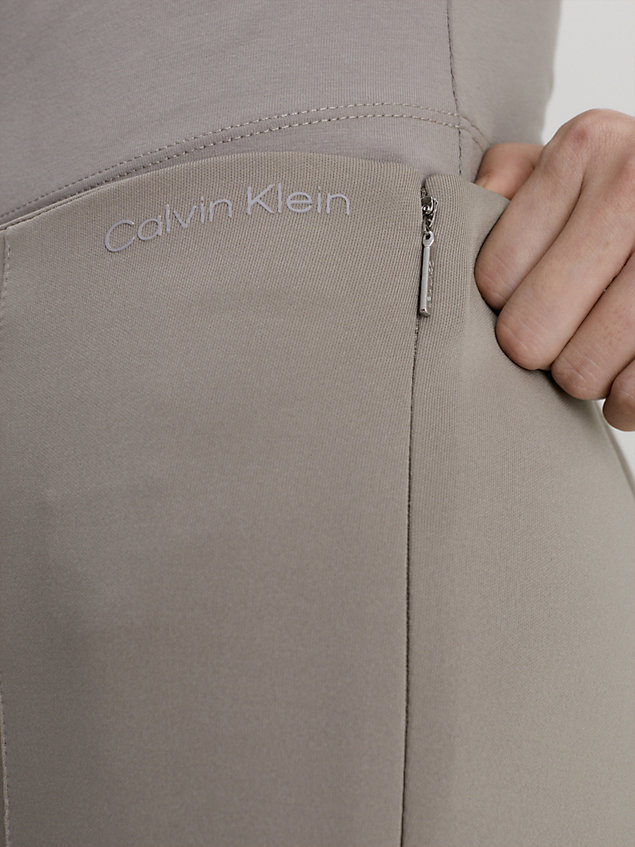 grey skinny technical strick-leggings für damen - calvin klein