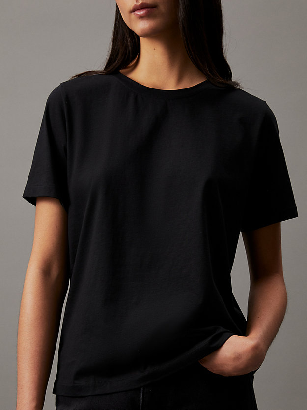 t-shirt en coton doux ck black pour femmes calvin klein