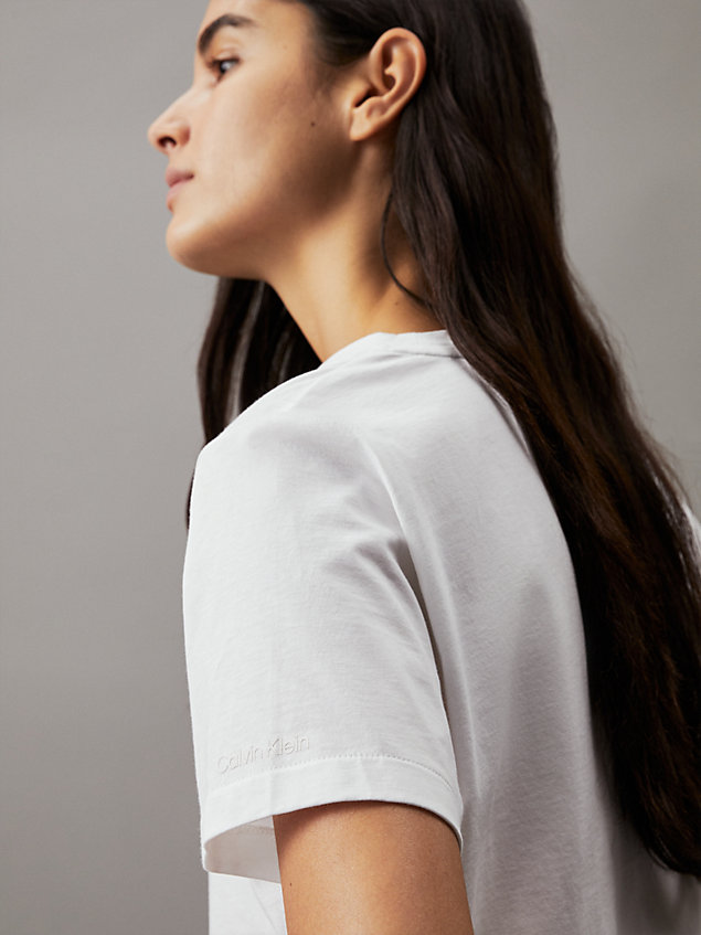 white t-shirt z miękkiej bawełny dla kobiety - calvin klein