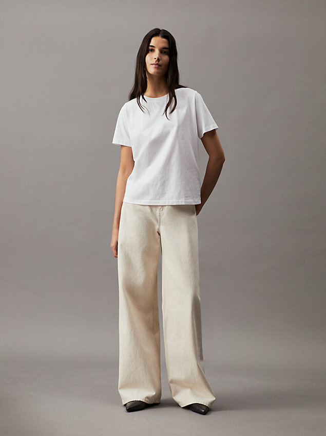 white t-shirt z miękkiej bawełny dla kobiety - calvin klein
