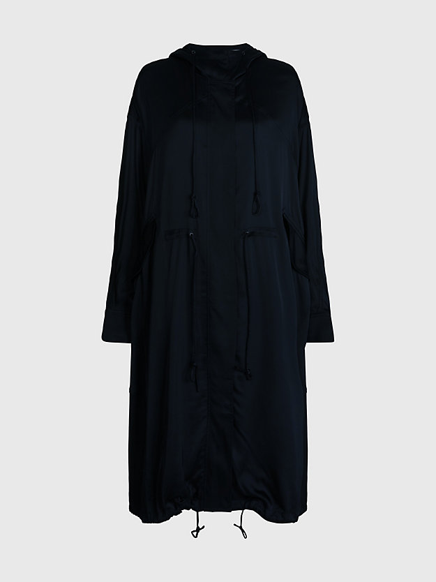 CK BLACK Oversized Sateen Parka Coat for women CALVIN KLEIN