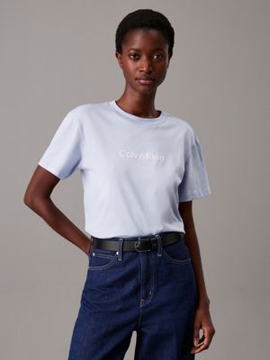 blue logo t-shirt for women calvin klein