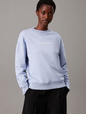 blue logo sweatshirt for women calvin klein