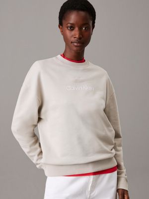 grey logo sweatshirt for women calvin klein