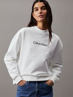 Grey calvin klein sweatshirt womens best sale