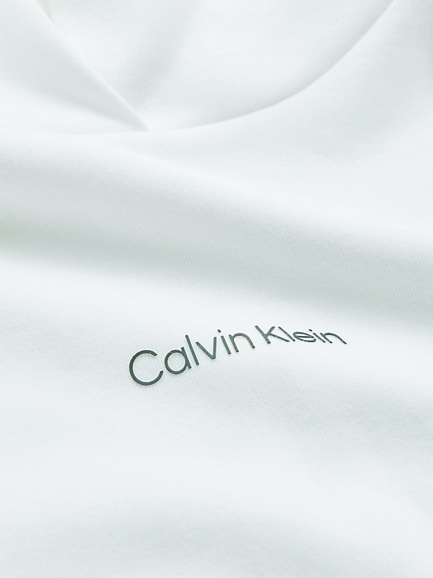 sweat-shirt à capuche en coton avec micro-logo bright white pour femmes calvin klein