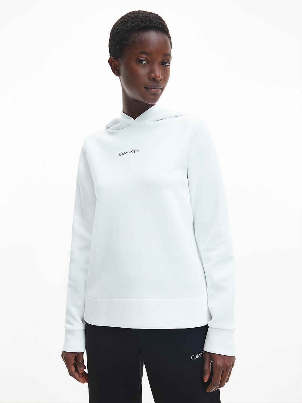 BRIGHT WHITE Recycled Polyester Hoodie undefined women Calvin Klein