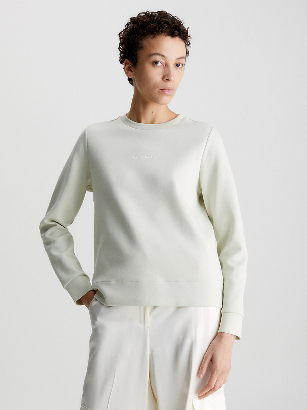 VINTAGE IVORY Recycled Polyester Sweatshirt undefined women Calvin Klein