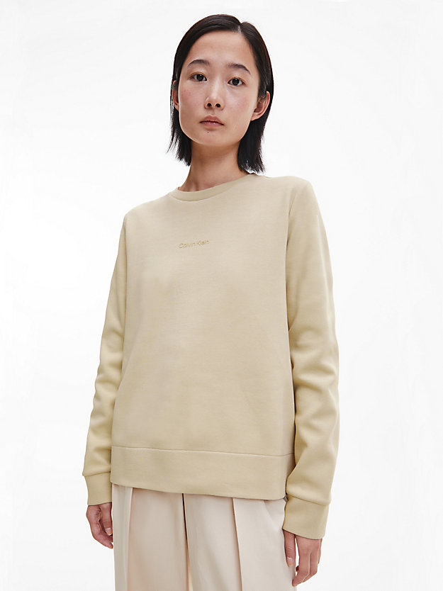 WHITE CLAY Recycled Polyester Sweatshirt for women CALVIN KLEIN