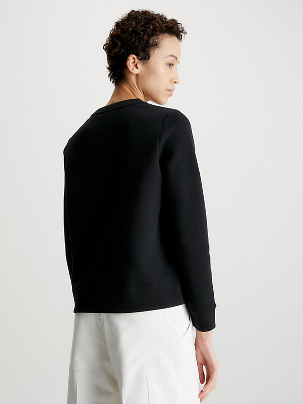 ck black cotton micro logo sweatshirt for women calvin klein