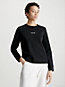 ck black sweatshirt aus baumwolle mit mikro-logo für damen - calvin klein