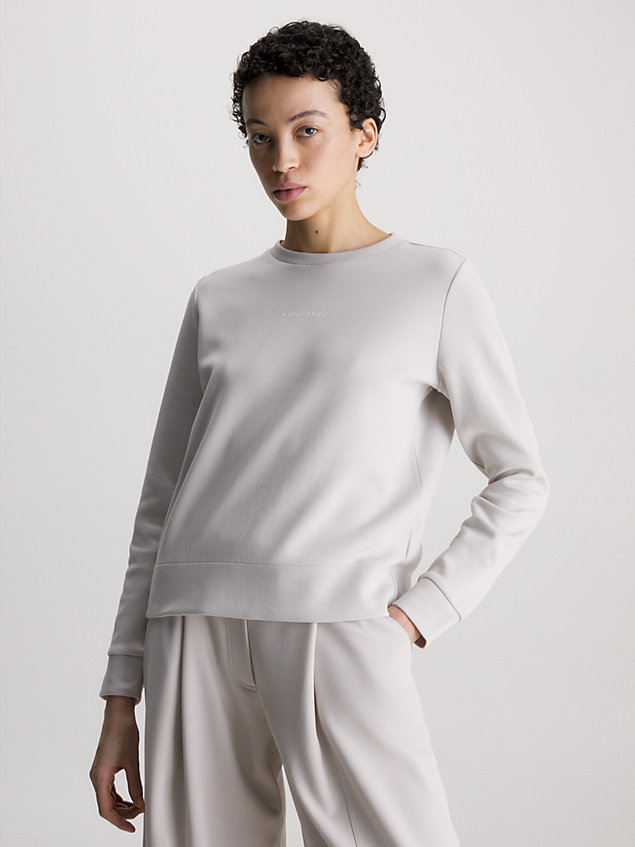  cotton micro logo sweatshirt for women calvin klein