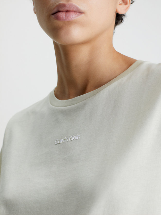 t-shirt en coton avec micro-logo vintage ivory pour femmes calvin klein