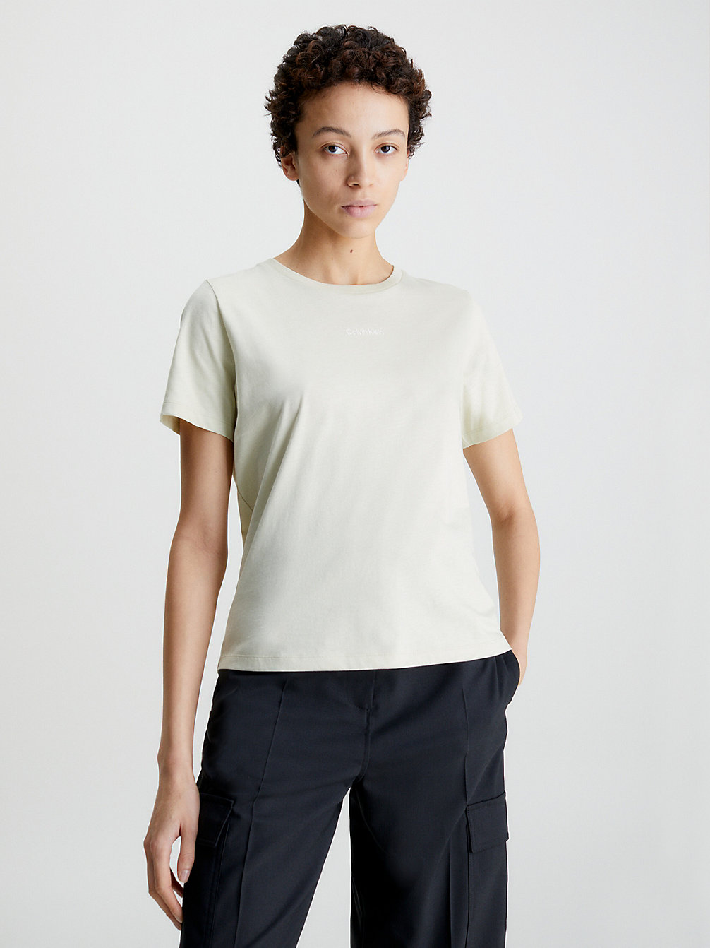 VINTAGE IVORY T-Shirt Met Logo undefined dames Calvin Klein