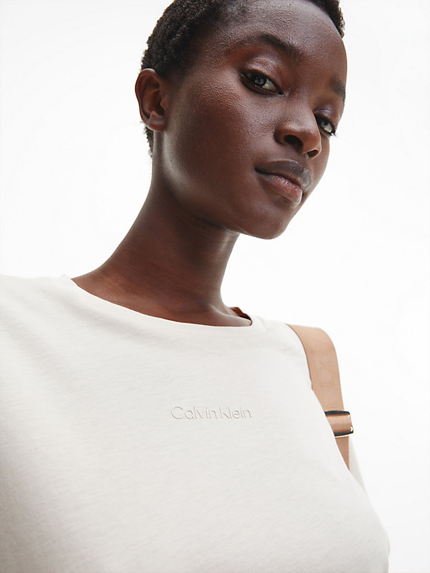 WHITE CLAY Logo T-shirt for women CALVIN KLEIN