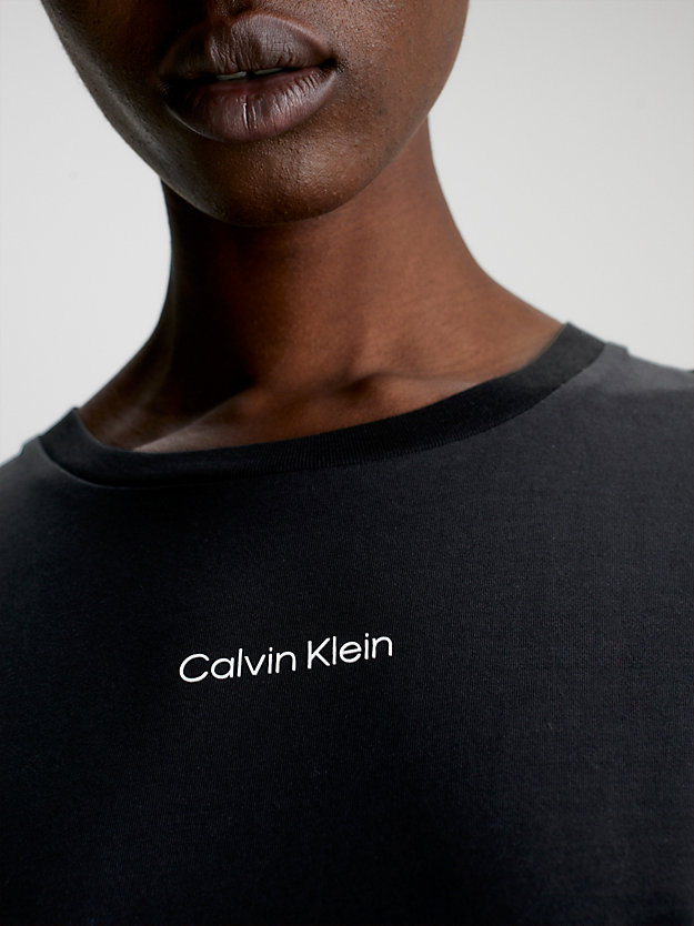 ck black cotton micro logo t-shirt for women calvin klein