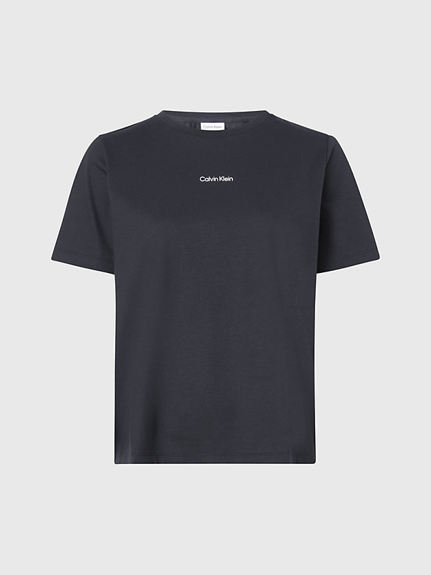 ck black t-shirt mit mikro-logo aus baumwolle für damen - calvin klein