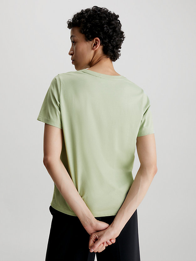 t-shirt en coton avec micro-logo desert sage pour femmes calvin klein
