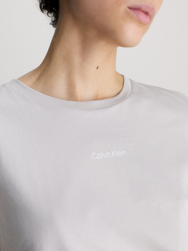 grey cotton micro logo t-shirt for women calvin klein