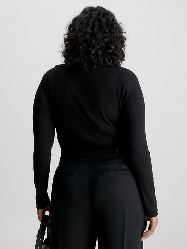 CK BLACK Plus Size Skinny Henley Shirt for women CALVIN KLEIN