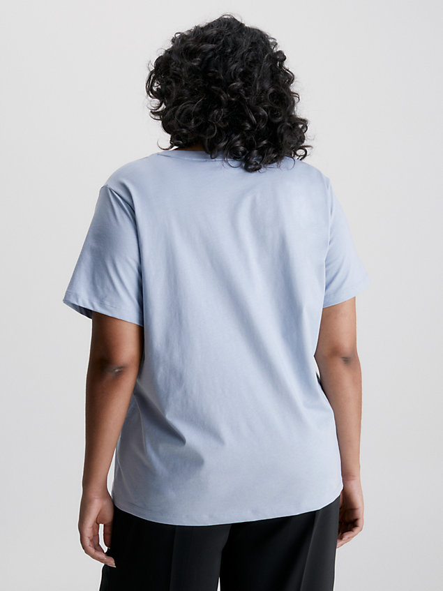 blue logo-t-shirt in großen größen für damen - calvin klein