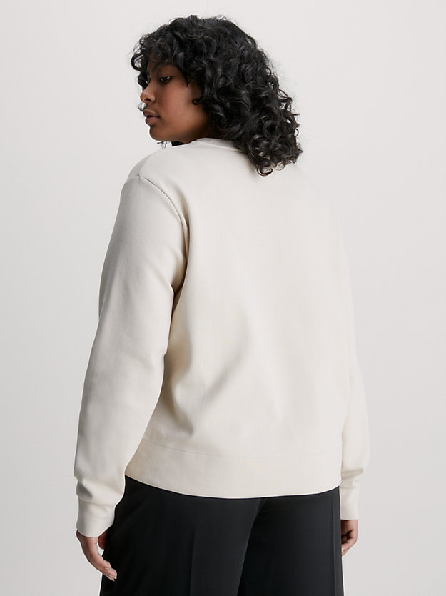 white clay plus size sweatshirt for women calvin klein