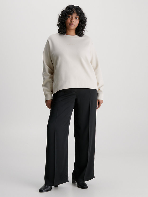 WHITE CLAY Plus Size Sweatshirt for women CALVIN KLEIN