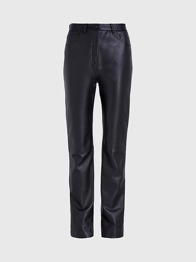pantalon slim en cuir ck black pour femmes calvin klein