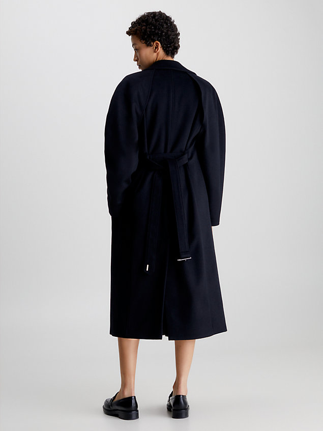 cappotto avvolgente con cut out dalla vestibilità relaxed black da donna calvin klein
