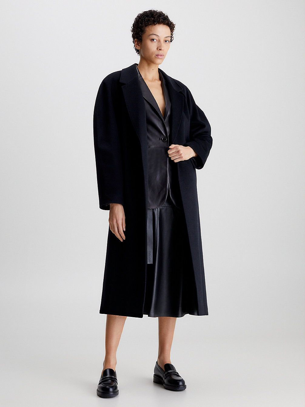 CK BLACK Relaxed Cut Out Wrap Coat undefined women Calvin Klein