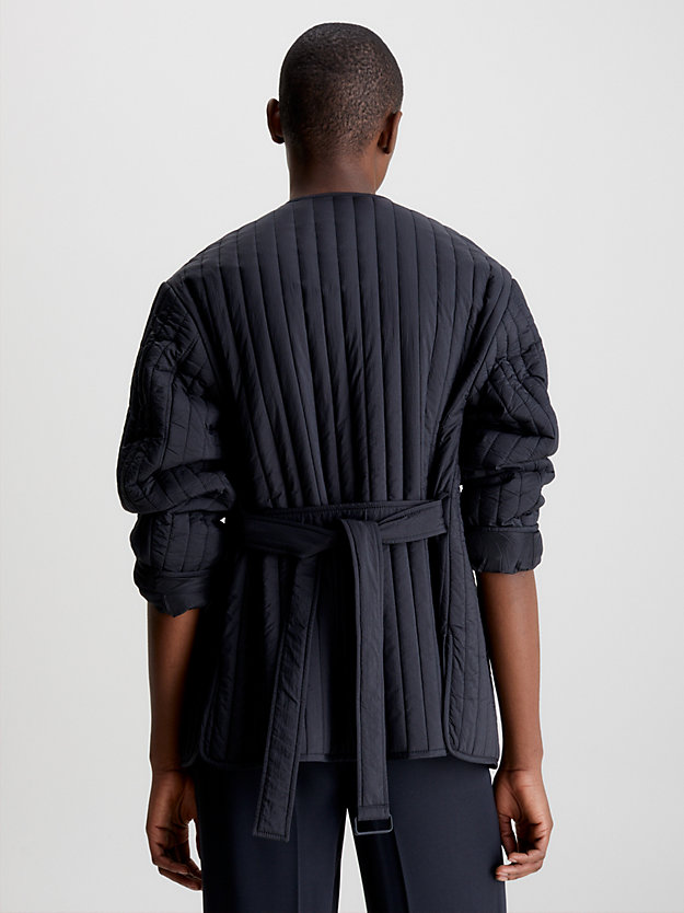 ck black vertical quilted jacket for women calvin klein