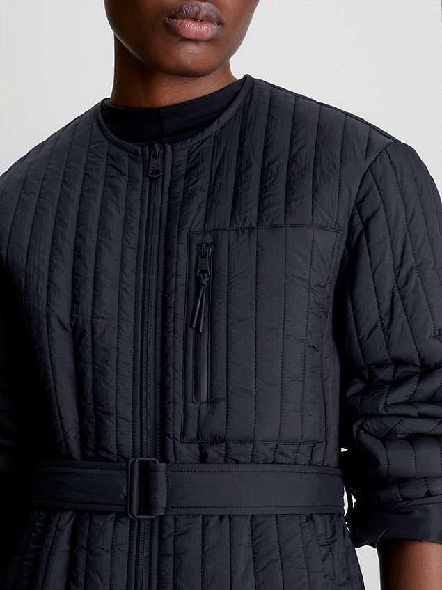 black vertical quilted jacket for women calvin klein