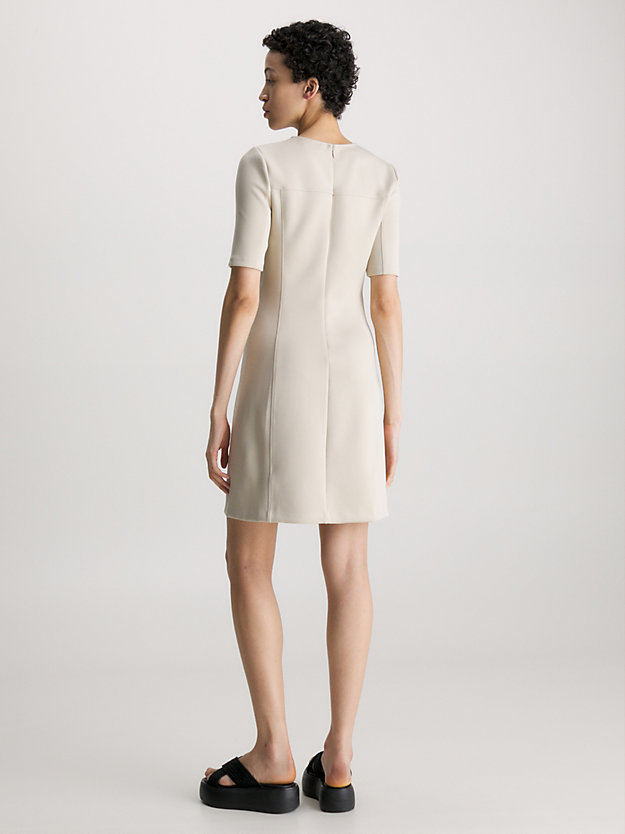 SMOOTH BEIGE Slim Technical Knit Mini Dress for women CALVIN KLEIN