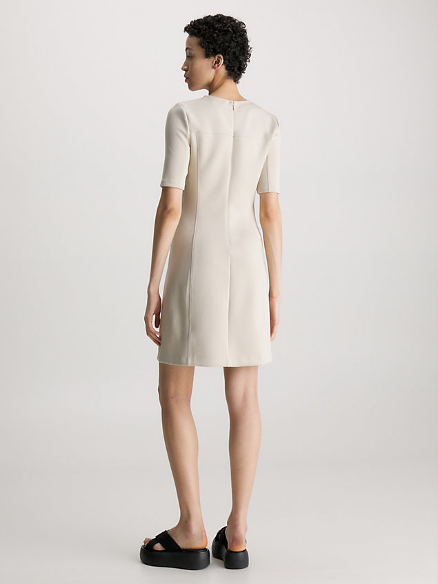 beige slim technical knit mini dress for women calvin klein