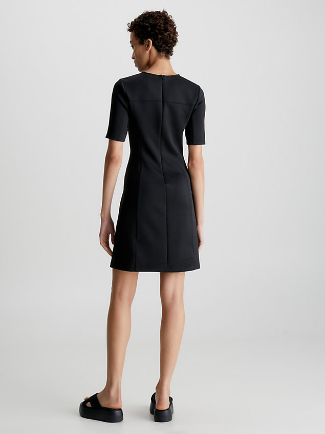 mini-robe slim technique en maille black pour femmes calvin klein