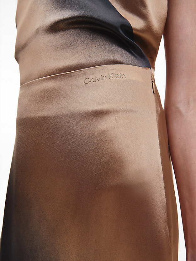 architectural spray / safari canvas shadow print asymmetric skirt for women calvin klein