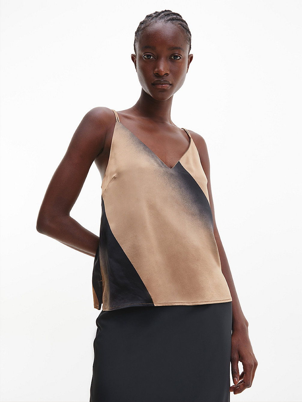 ARCHITECTURAL SPRAY / SAFARI CANVAS Shadow Print Cami Top undefined women Calvin Klein