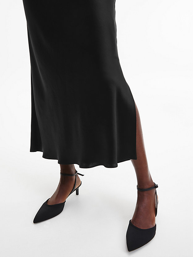 CK BLACK Sateen Midi Slip Dress for women CALVIN KLEIN