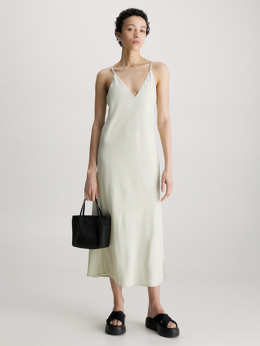 VINTAGE IVORY Slim Midi Slip Dress undefined women Calvin Klein